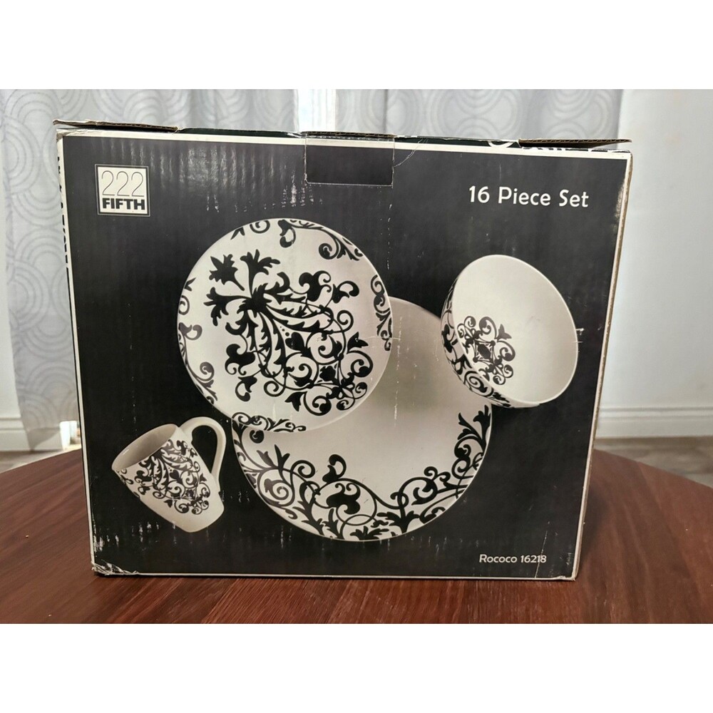 NEW IN THE BOX 16 piece set 222 FIFTH DINNER WARE